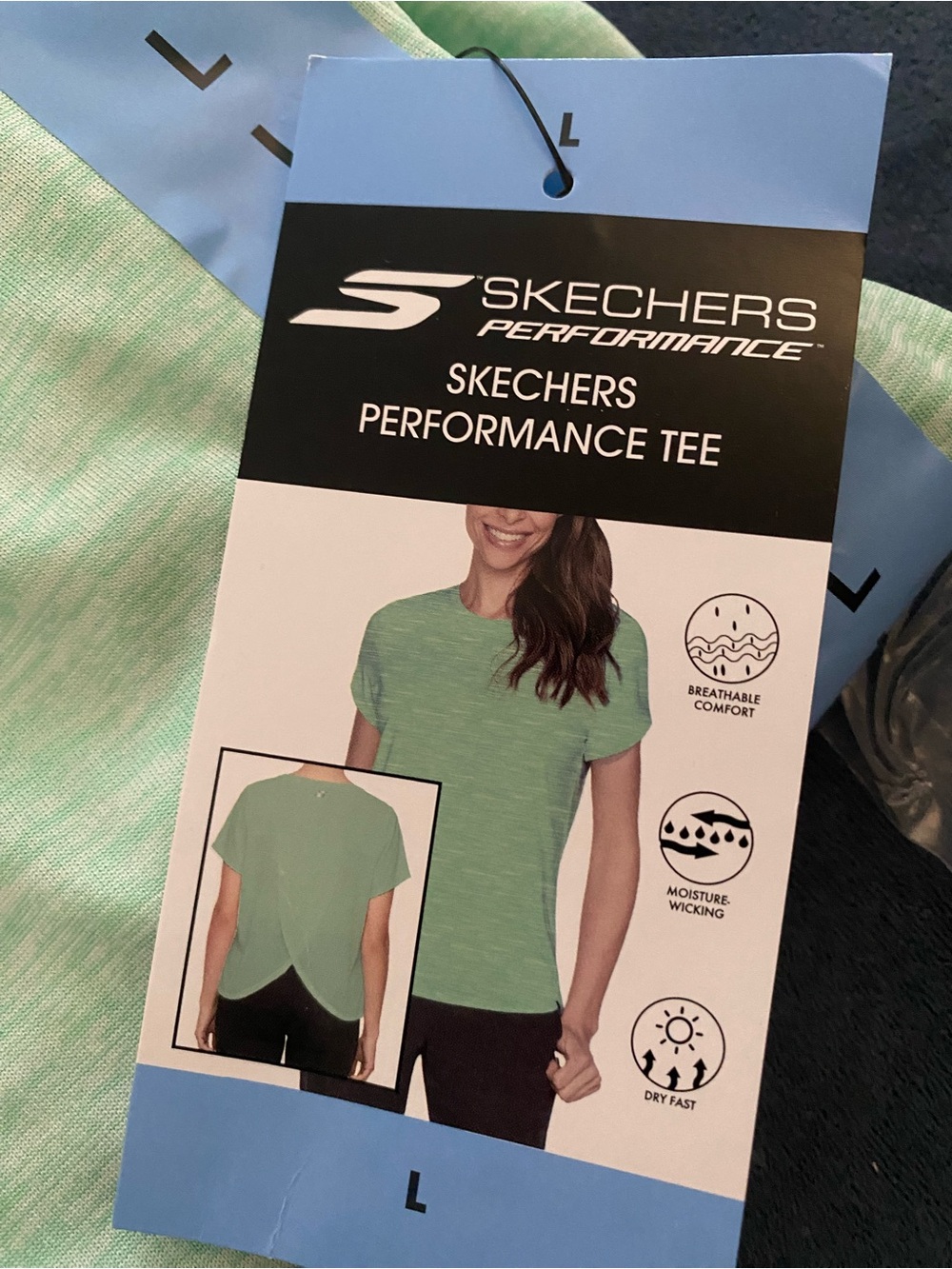 Skechers Performance Heathered Mint Green Short Sleeve Tee
